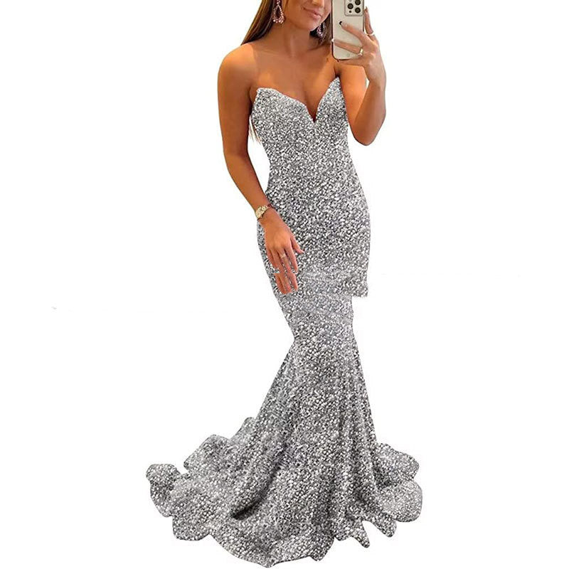 Sexy Sequin Evening Dress – Elegant Long Gown for Prom & Gala