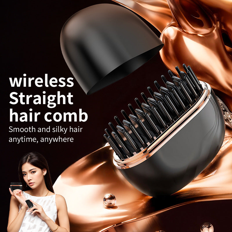 Kabellose Mini Glättungsbürste | Tragbarer Haarglätter Kamm für Perfektes Styling