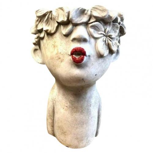 Creative Face Resin Flower Pot - Modern Garden Decor Figure