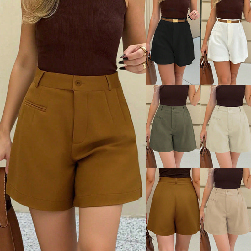 Women's High Waist Shorts Loose Straight Summer Comfortable Elegant