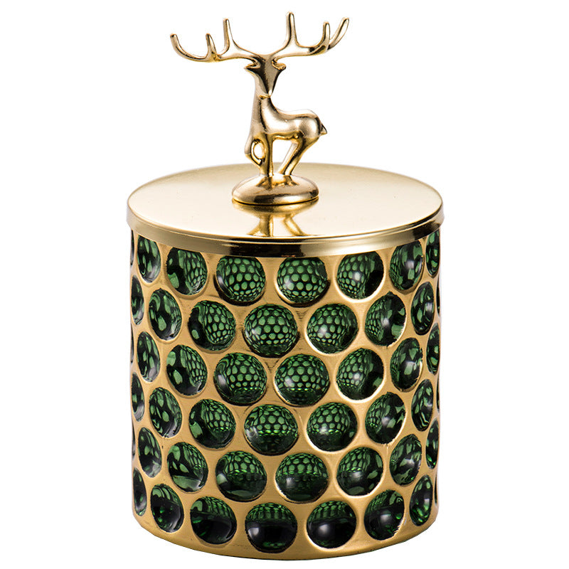 Vintage Glasdose | Schmuckbox Retro | Deko Aufbewahrung Glas