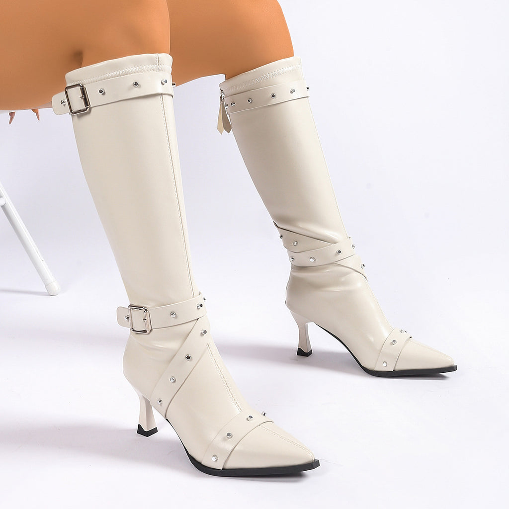 Women's Over-the-Knee Boots Pointed Toe – Elegant Stretch Stiletto Boots