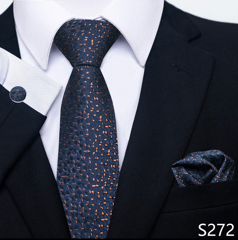 Men's Tie Set Business Scarf Cufflinks Elegant