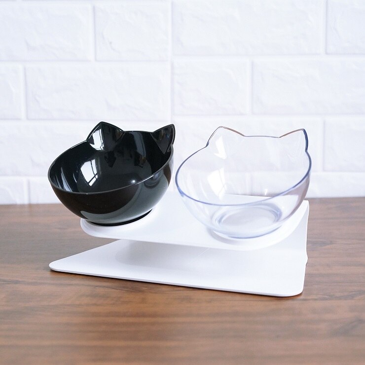 Double Bowl Dog Cat | Elevated Non-Slip Feeder Set