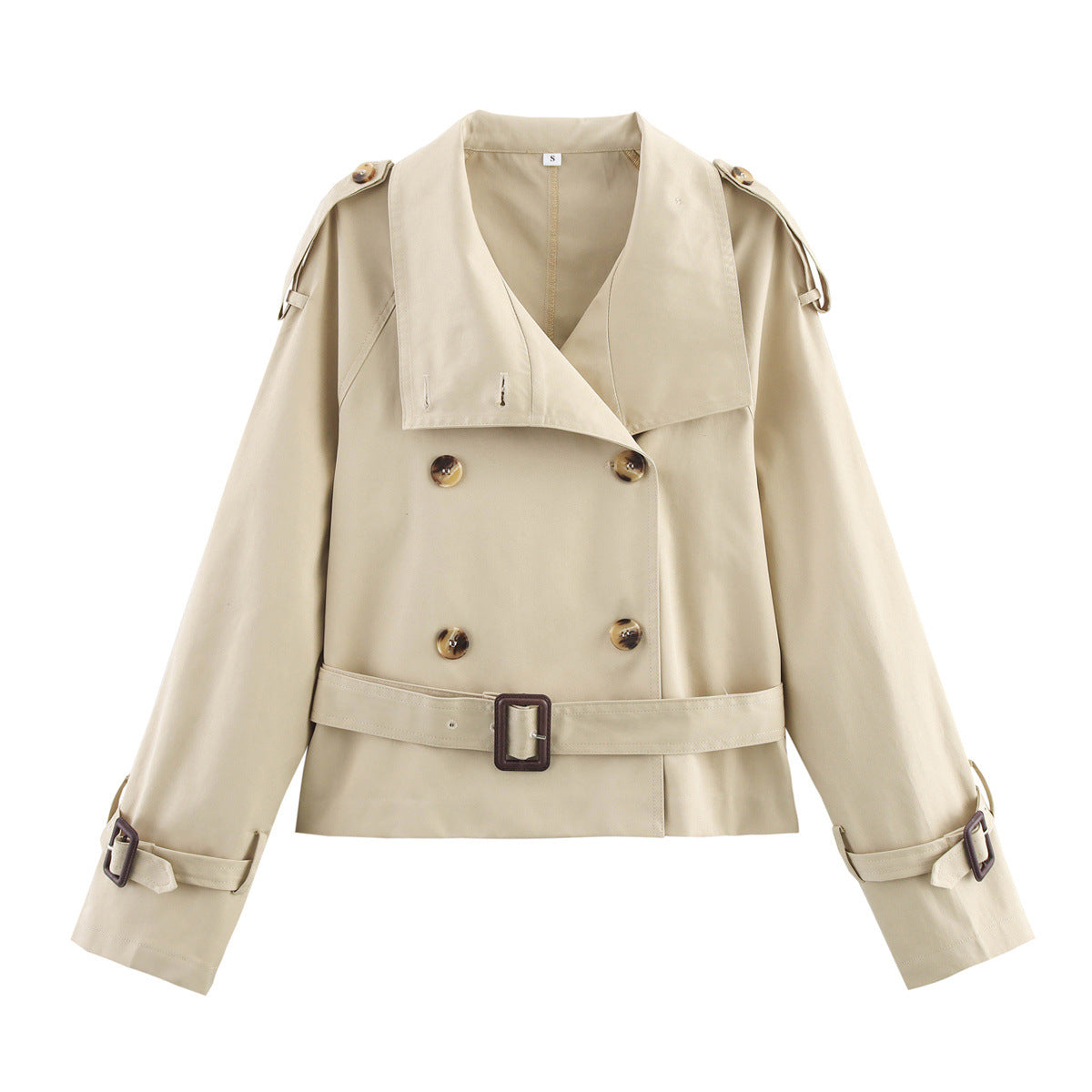Short Women's Trench Coat with Belt – Elegant & Timeless Modern