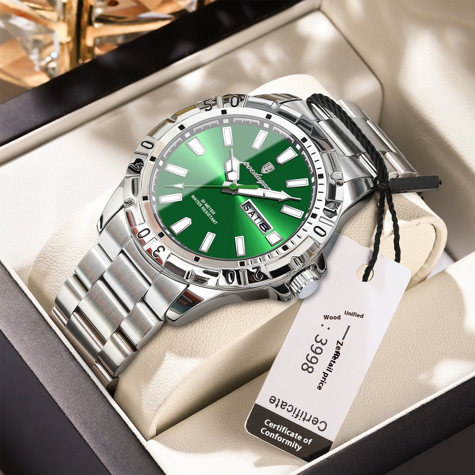 Herren Uhr wasserdicht leuchtend | robust modern Schweizer Stil