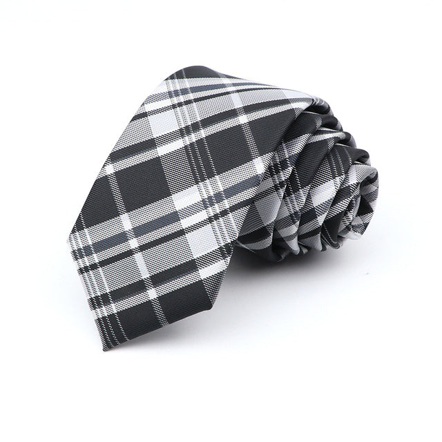 Slim Krawatte 6cm kariert modern Herren Polyester elegant