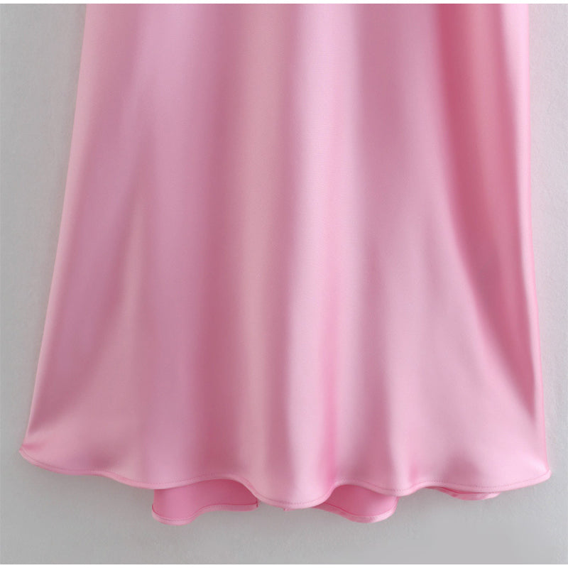 Elegant Satin Spaghetti Strap Maxi Dress – Backless Summer & Party Dress