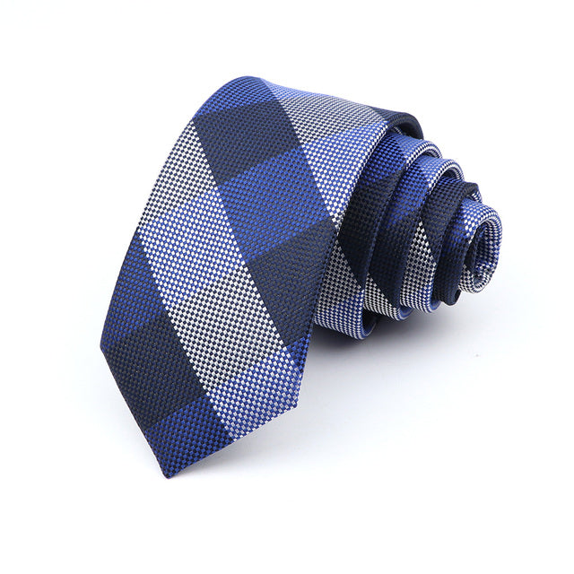 Slim Krawatte 6cm kariert modern Herren Polyester elegant