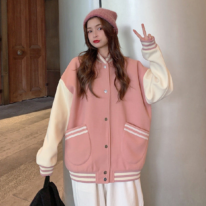 Women's Preppy Jacket | Fashionable Casual Varsity Jacket