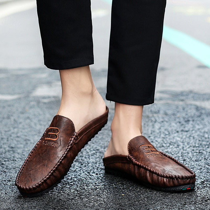 Herren Leder Mules | Slip On Casual Slipper Modern