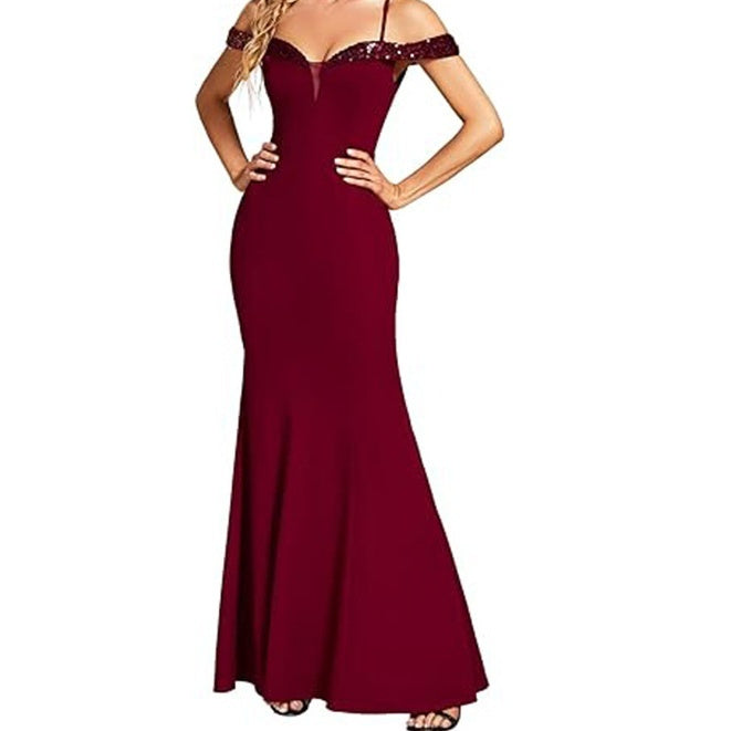 Off-Shoulder Evening Dress for Women | Elegant Long Party Dress