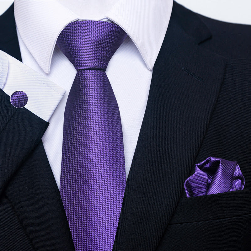 Men's Tie Set Business Scarf Cufflinks Elegant