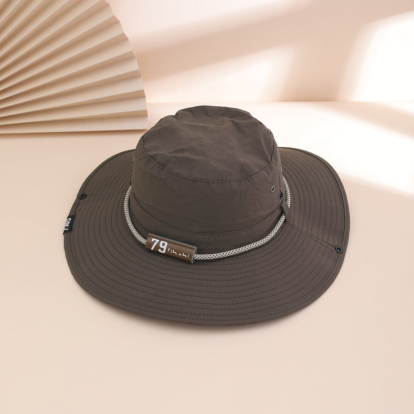 Women's Wide Brim Bucket Hat - Leather Look Sun Protection Hat