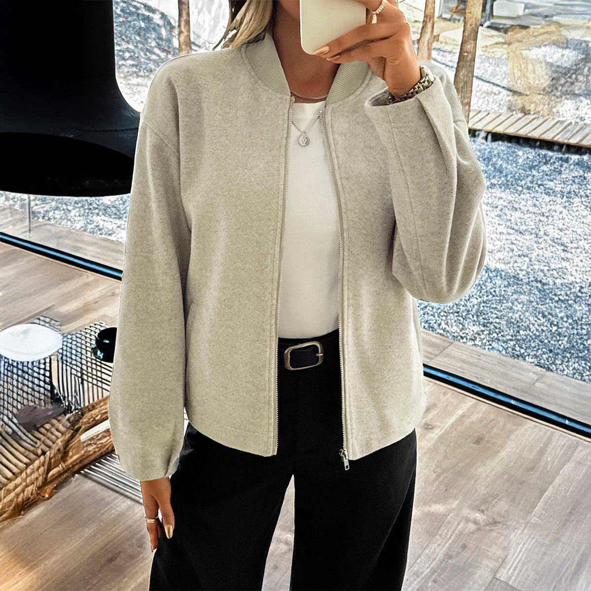 Damen Langarmjacke Casual Elegant | Moderner Freizeit Mantel