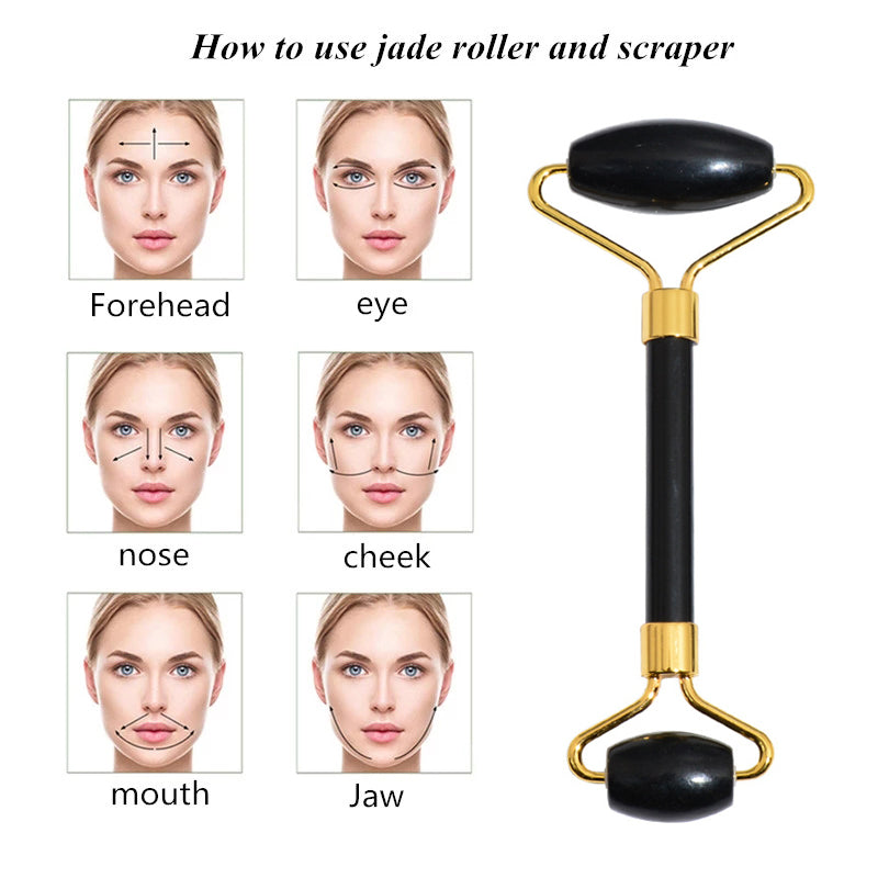 Jade Facial Massager Roller | Beauty Face Care Device for Radiant Skin