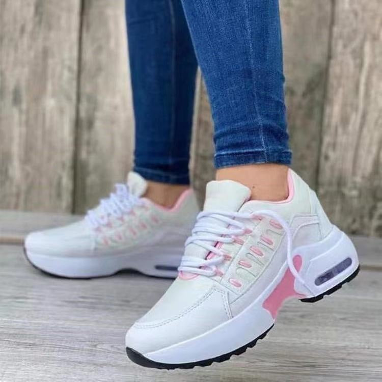 Damen Keilabsatz Sneaker – Sportliche Lace-Up Wedge Schuhe