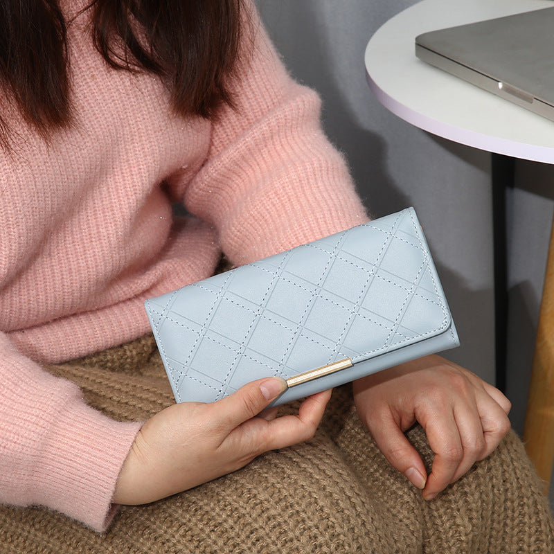 Women's Clutch Wallet Large Diamond Embroidery Elegant Fashion
