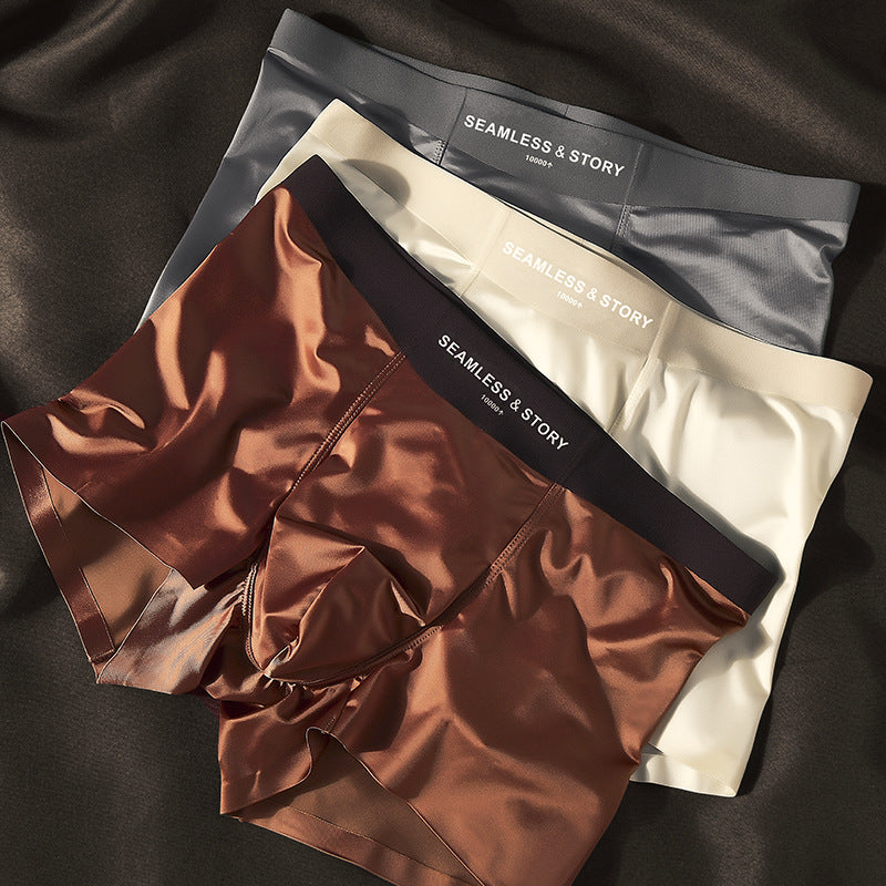 Men's Ice Silk Boxer Briefs | Luxury Satin | Cooling Breathable