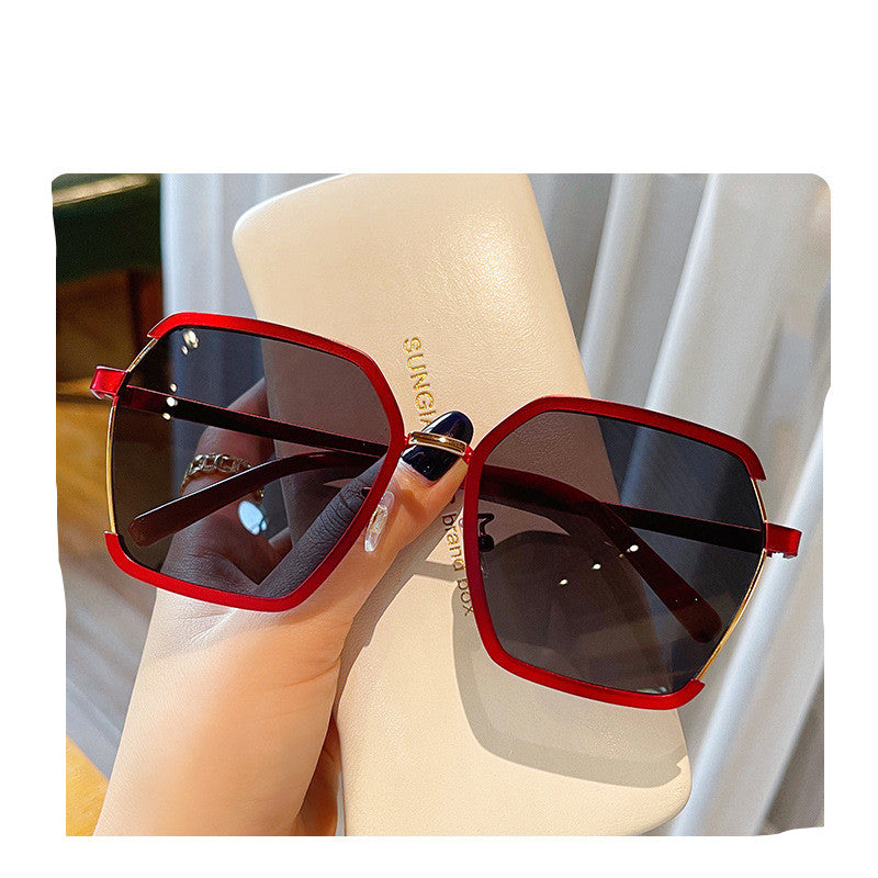 Vintage Halbrahmen Sonnenbrille Damen | Oversize UV400 Luxus