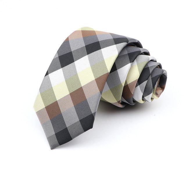 Slim Krawatte 6cm kariert modern Herren Polyester elegant
