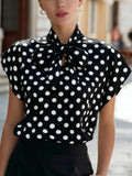 Elegant Women's Blouse with Bow Collar – Business & Timeless Style