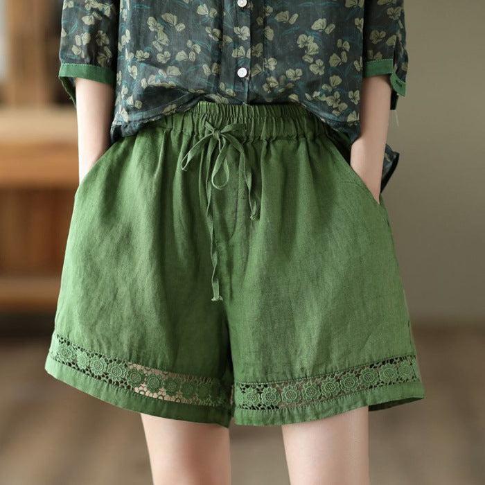 Women's Linen Trousers with Elastic Waistband – Airy & Stylish