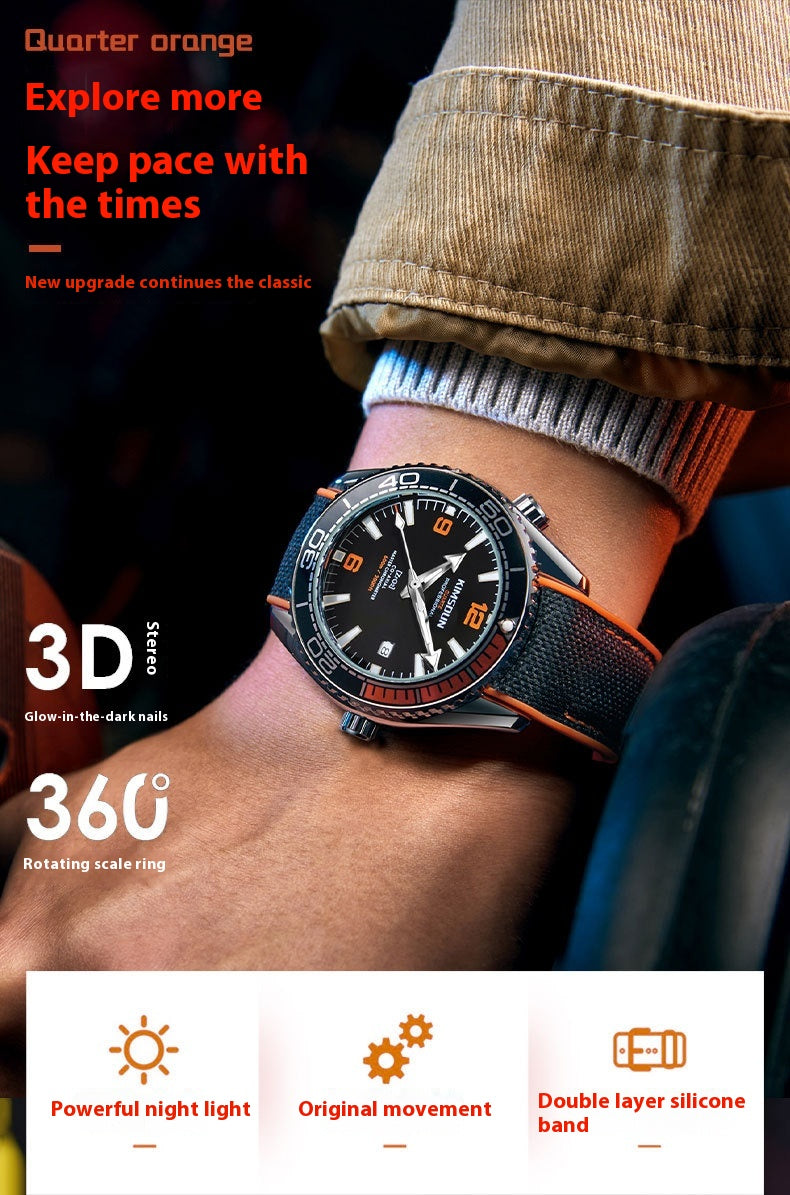 Men's Automatic Skeleton Watch | luminous transparent case back