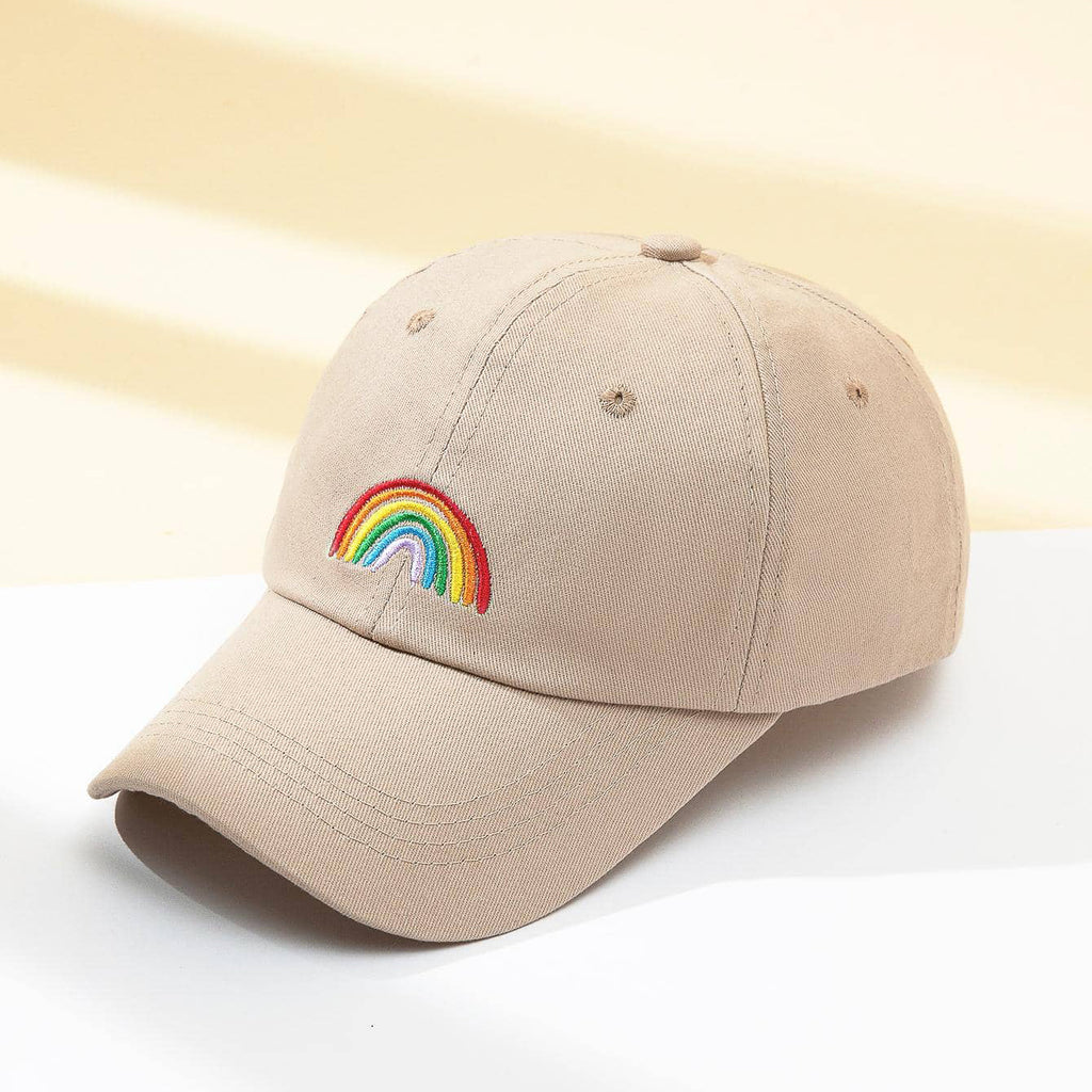 Women's Baseball Cap with Rainbow Embroidery - Sun Protection Cap