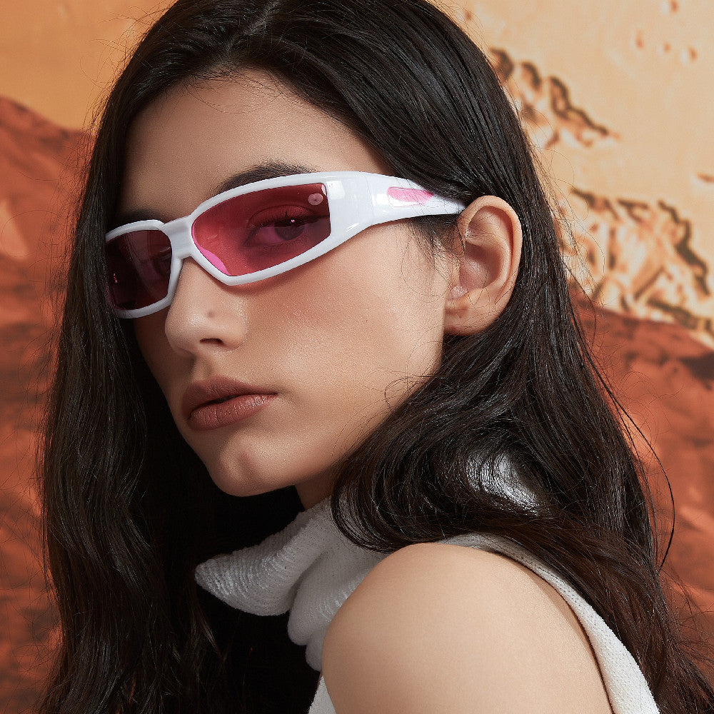 Ovale Sonnenbrille Unisex – Y2K Retro Punk UV400 Brille