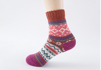 Damen Kaschmir Socken Ethno Stil – Warme Luxus Komfortsocken