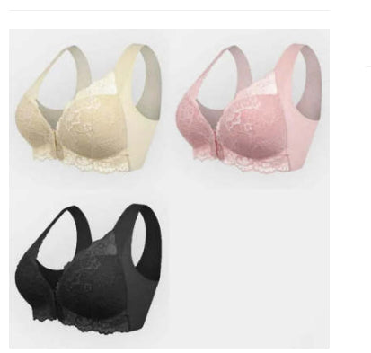 Plus Size Lace Push-Up Bra | Backless with Front Closure