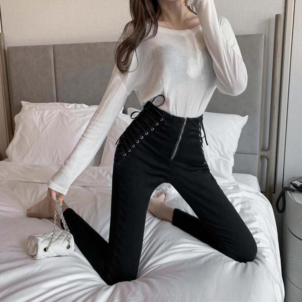 Women's High Waist Skinny Jeans | Slim Fit Cropped Pants