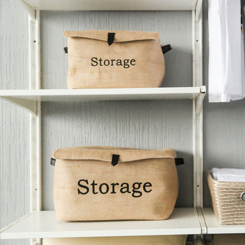 Aufbewahrungsbox Leinen faltbar retro Deckel Organizer stilvoll