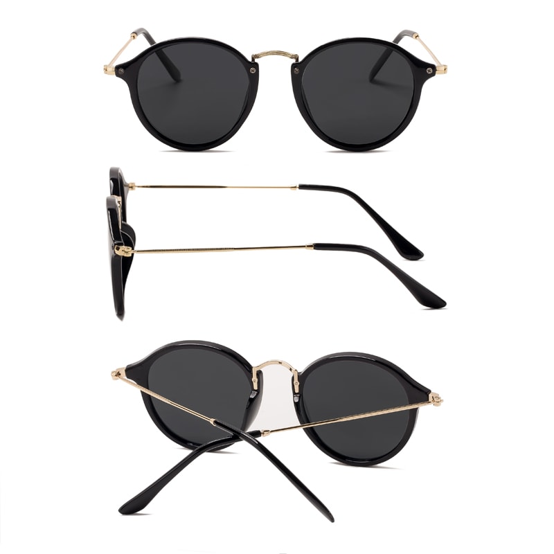 Runde Metall Sonnenbrille Unisex – Retro UV Schutz Brille
