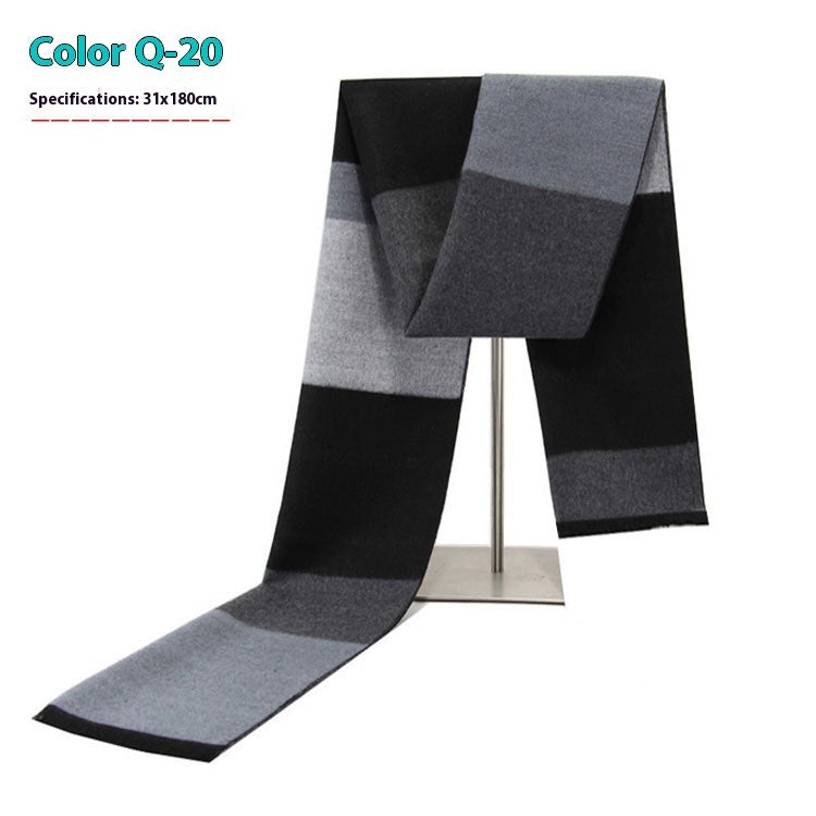 Men's Business Scarf striped soft warm elegant winter