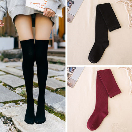 Women's Knee-High Cotton Socks | Korean Style Winter Socks