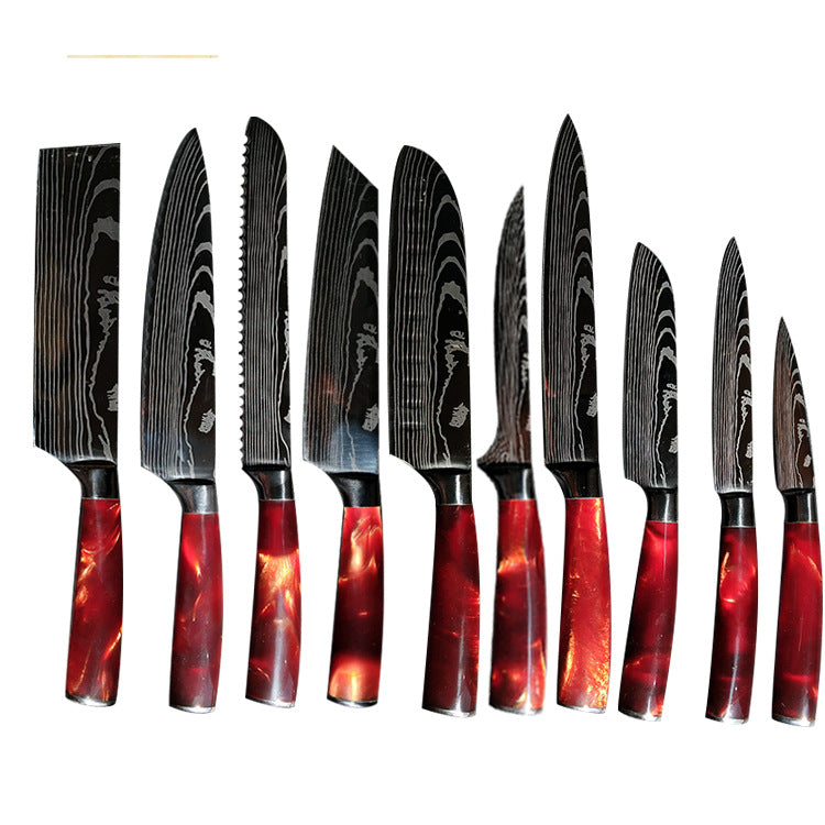 Chef Knife 8 Inch | Kitchen Knife Blue Resin Handle Stainless Steel