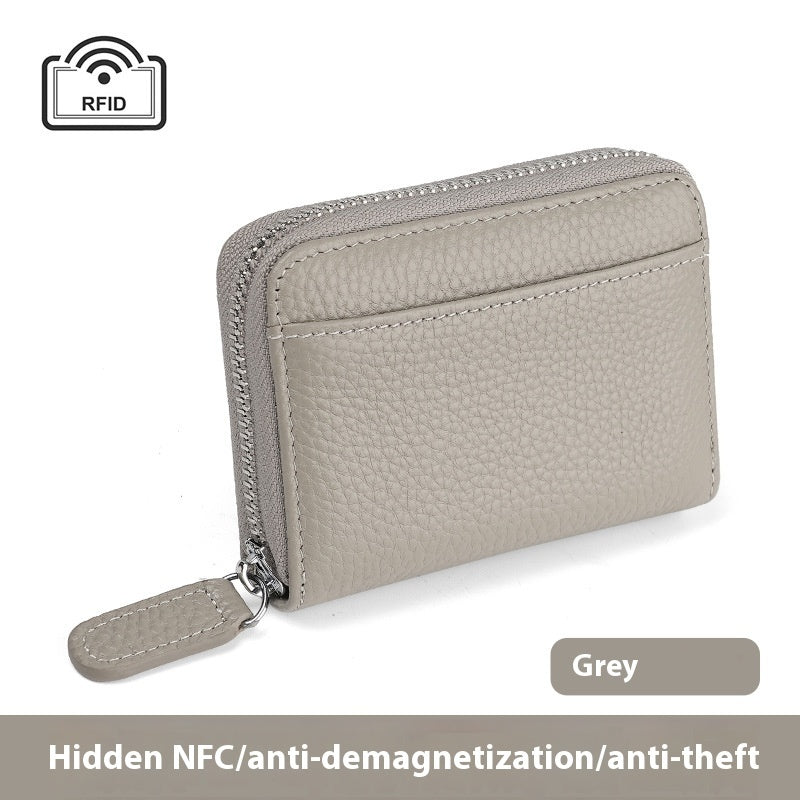 RFID Leather Card Holder - Small Wallet with Coin Pocket Unisex