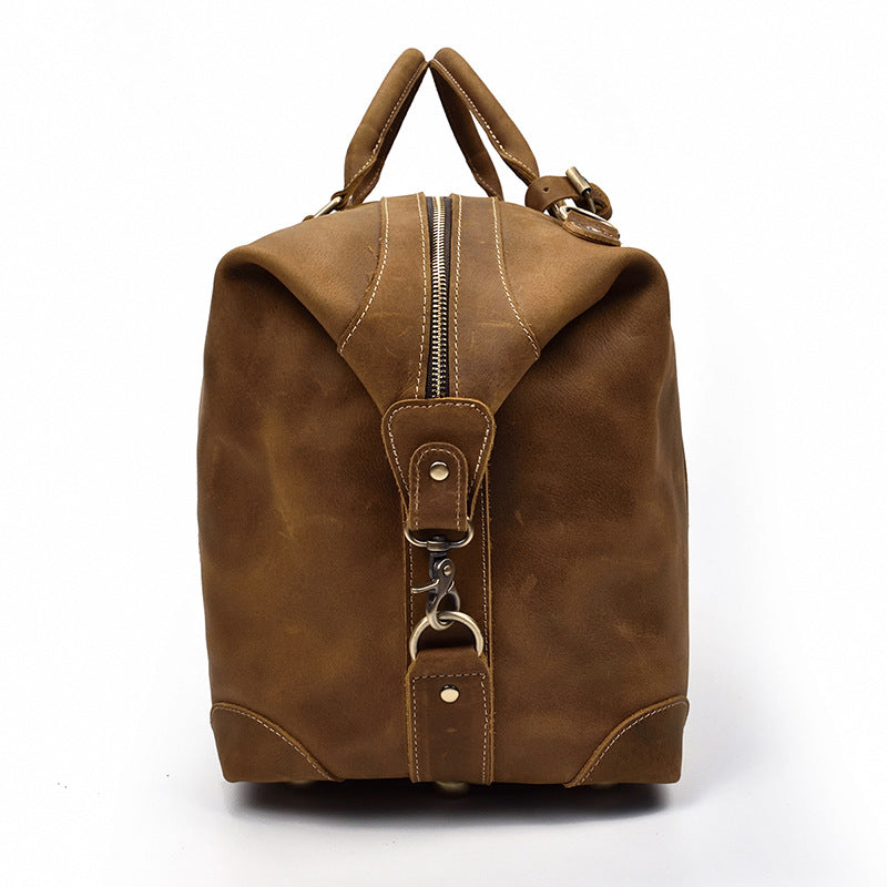 Crazy Horse Leather Travel Bag XXL | Vintage Weekender for Men