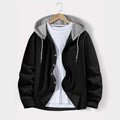 Men's Hooded Cardigan Waffle Knit – Colorblock Casual Jacket