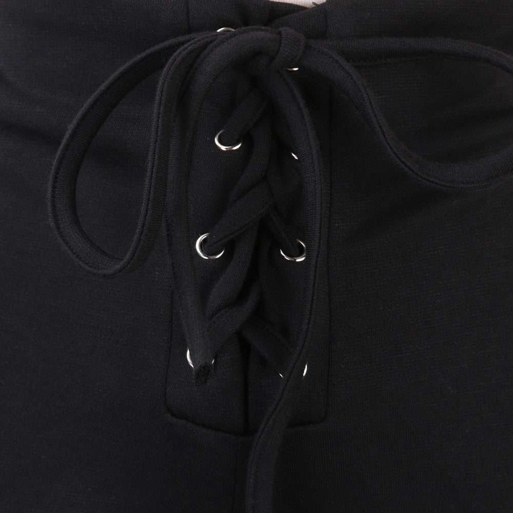 Women's Slim Shorts | Fashionable Hotpants with Eyelet Straps