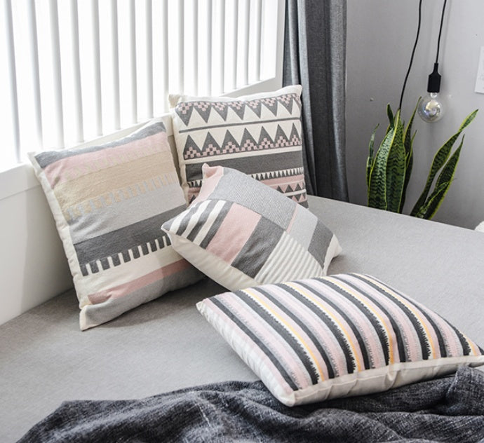 Canvas Cushion Cover Embroidery | Modern Stylish Decorative Pillow