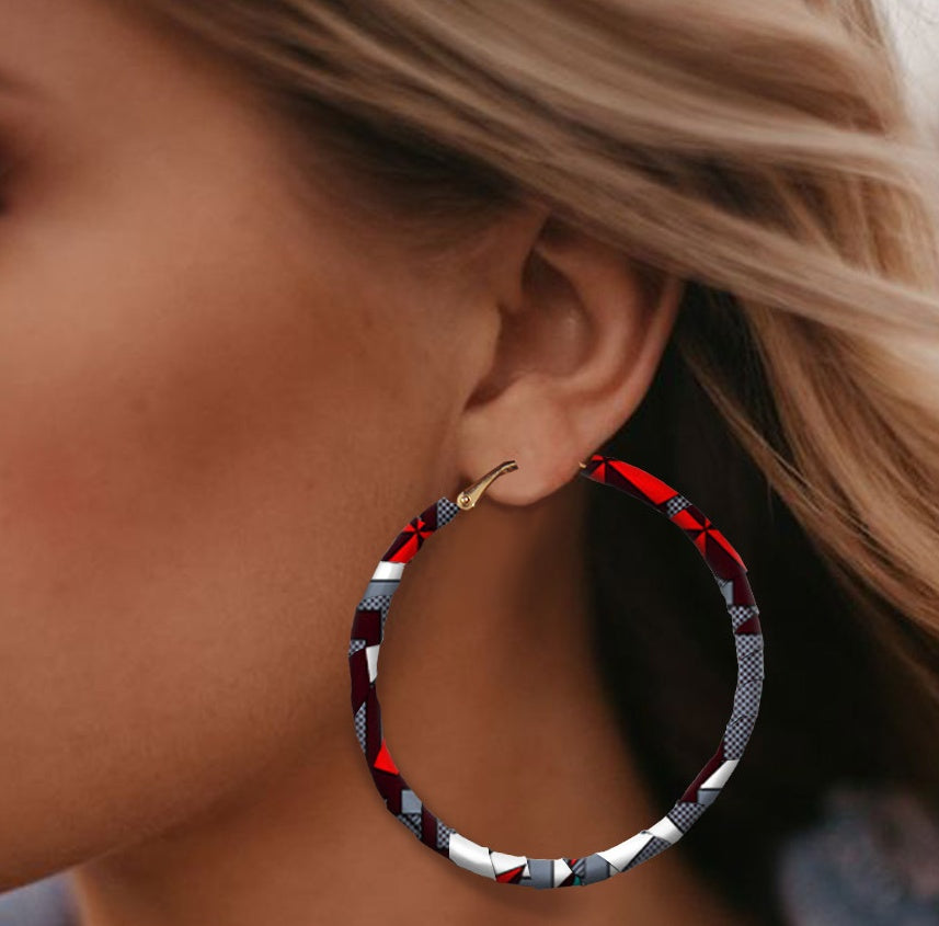 Ethno Print Ohrringe – Stilvolle Boho Statement Ohrhänger für Damen
