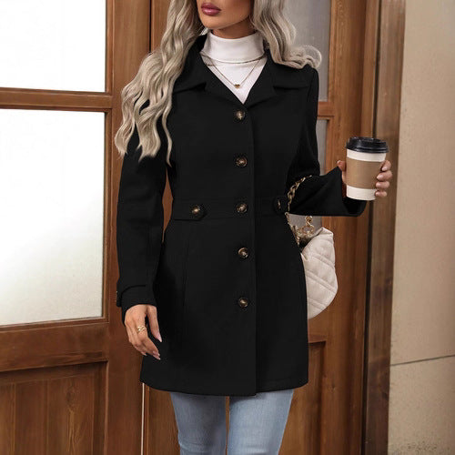 Plus Size Women's Wool Coat | Elegant Lined Winter Coat
