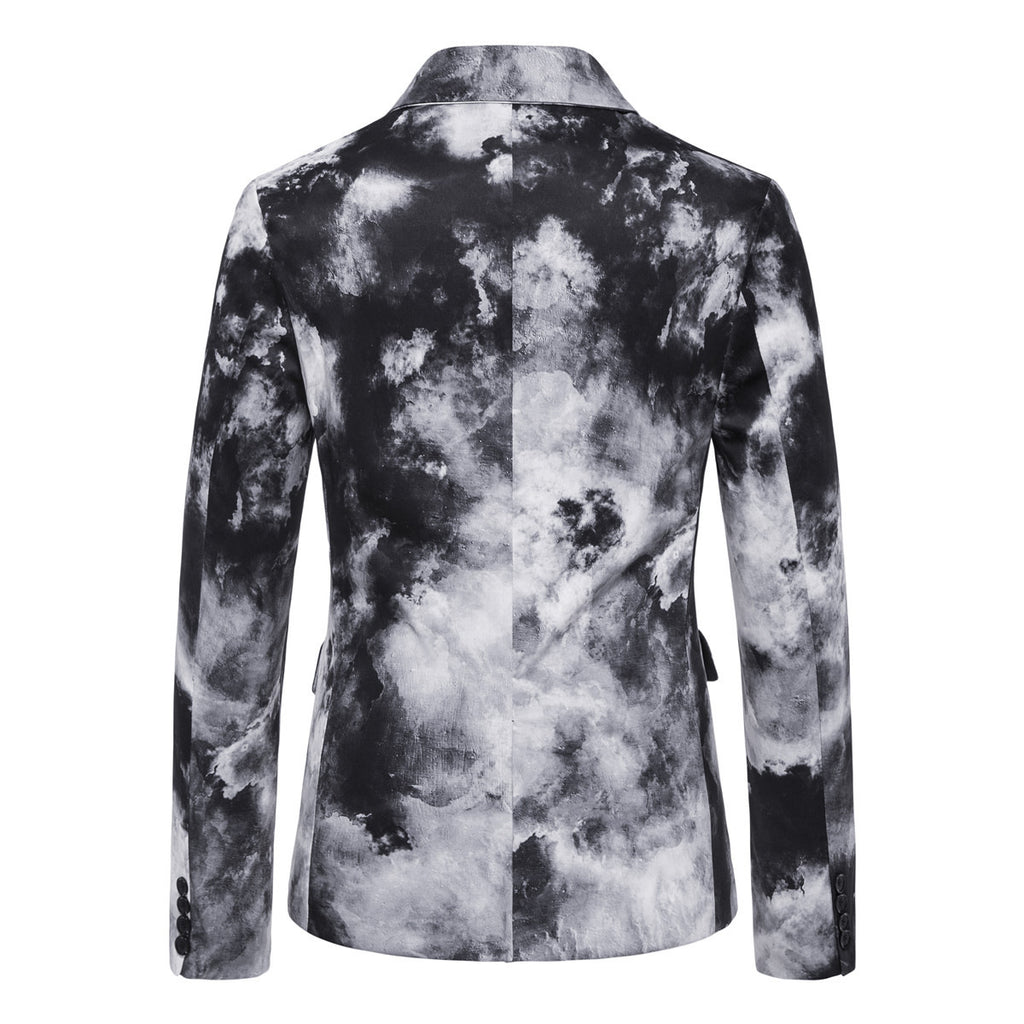 Herren Print Sakko Single Breasted – Modische Casual Anzugjacke
