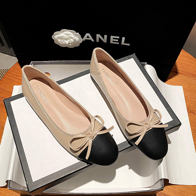 Women's Ballerina Pumps with Bow | Comfortable Flat Shoes