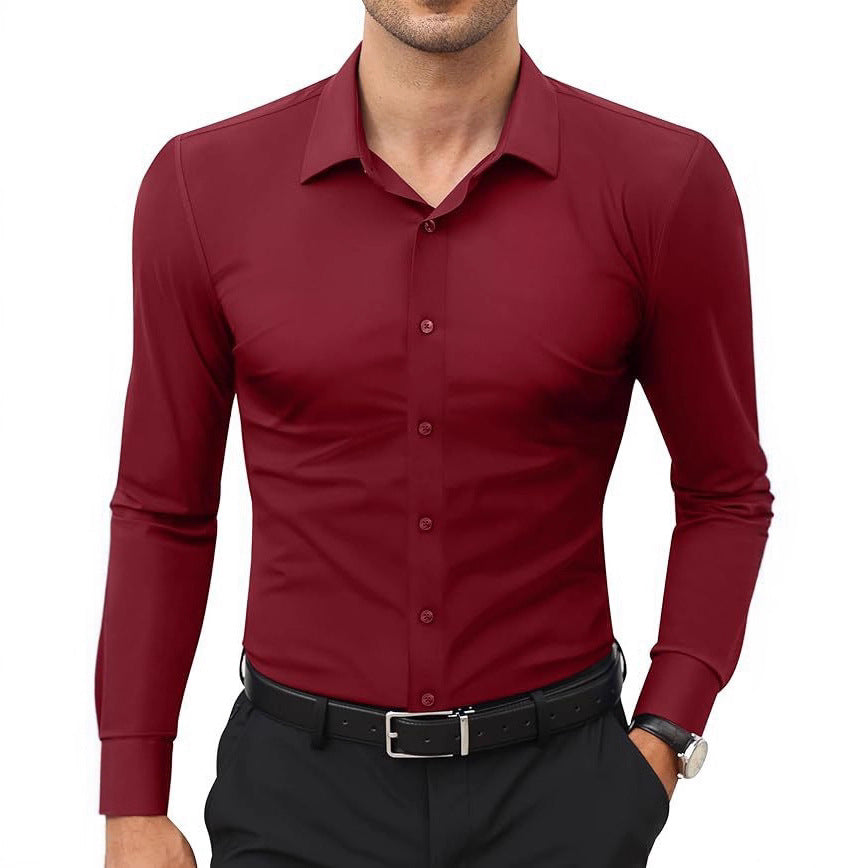 Men's Slim Fit Shirt | Business Work Shirt Plain Elegant