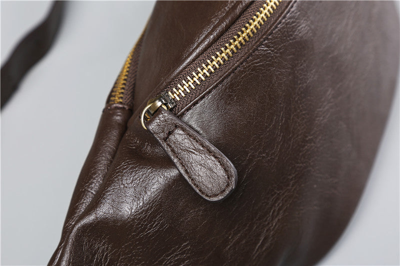 Men's Leather Chest Bag | Compact Crossbody Sling Bag