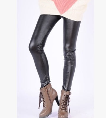 Women's Faux Leather Leggings High Waist | Slim Fit Leather Look